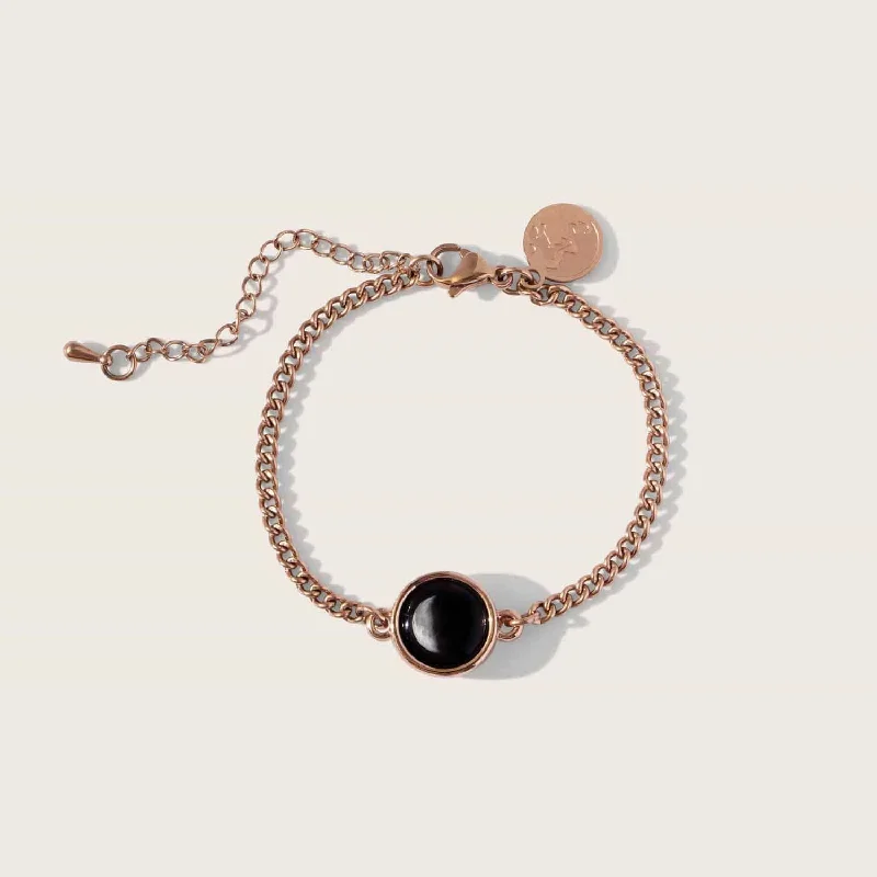 handmade ceramic bead bracelet Pallene Bracelet in Rose Gold