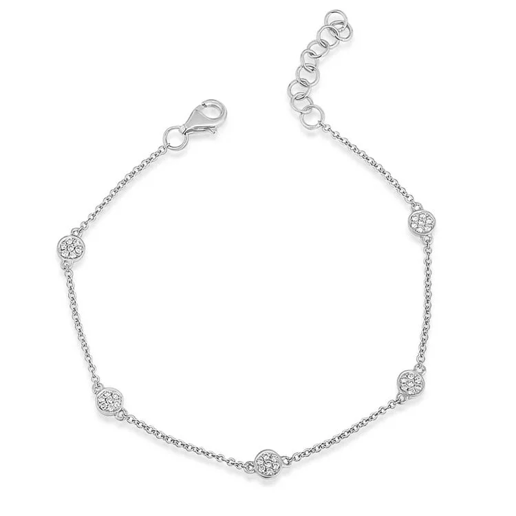 gold opal ring Pave Diamond Circle Station Bracelet