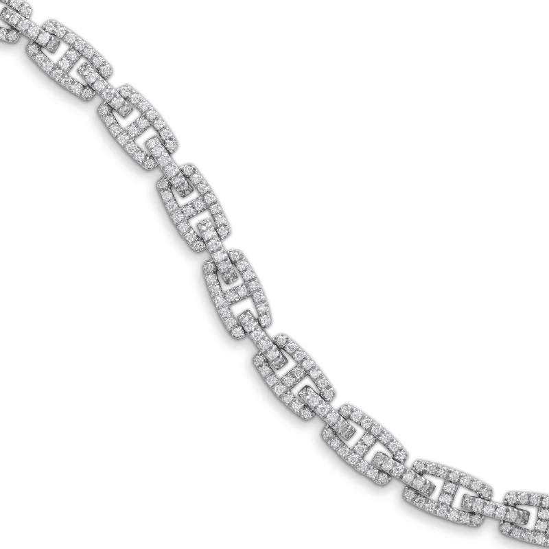 sterling silver infinity loop ring Pavé Diamond Links Bracelet, 4.50 Carats, 14K White Gold