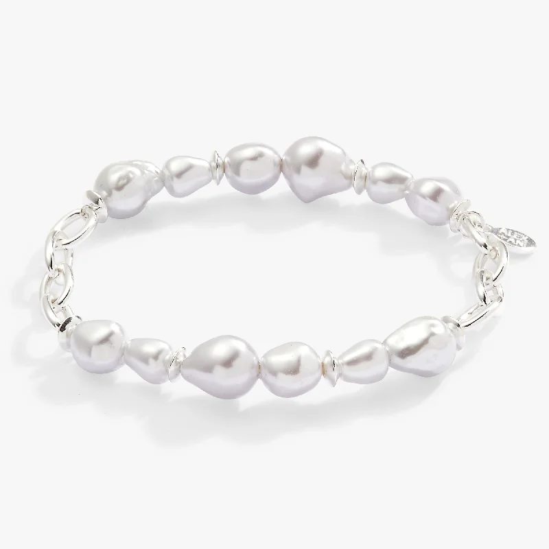 personalized gold bar necklace Organic Pearl Bracelet