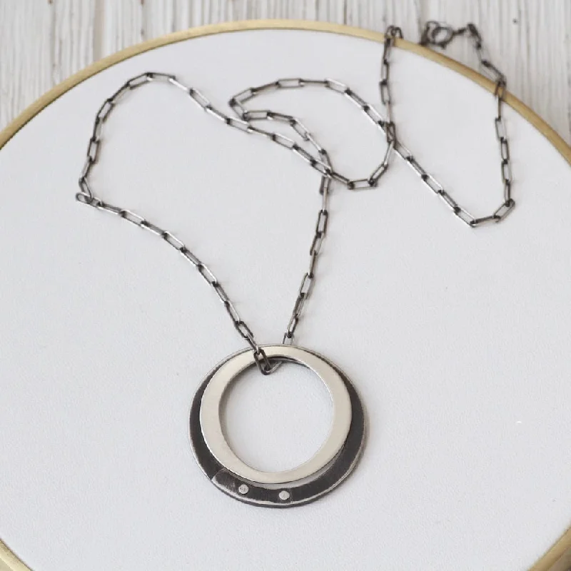 dainty butterfly pendant necklace Organic Dual Circles Pendant Necklace