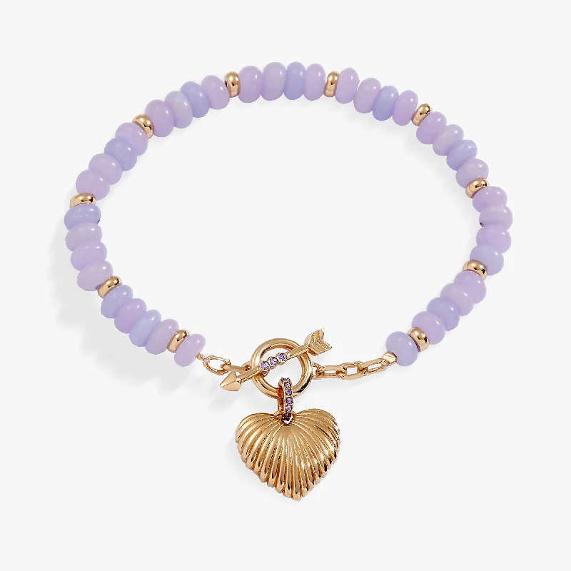 modern geometric gold ring Puffy Heart Toggle Bracelet
