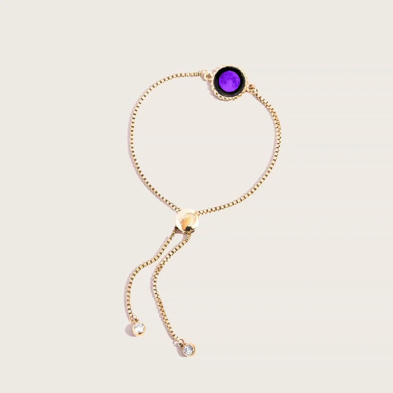 diamond halo stud earrings Purple Moon Carina Twist Bracelet in Gold