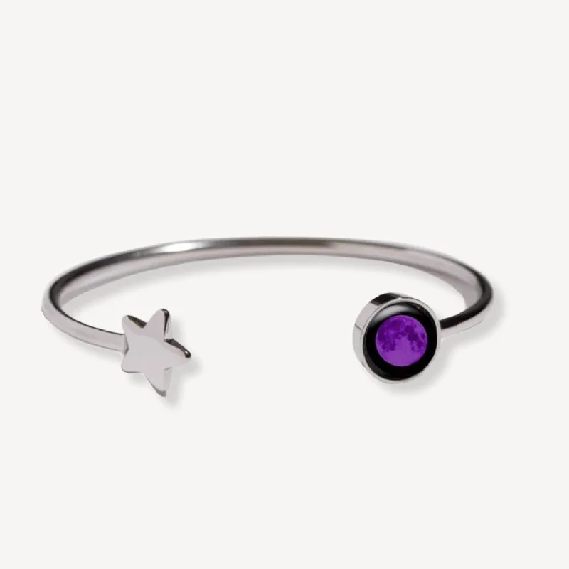 gothic skull ring for men Purple Moon Crépuscule Cuff in Stainless Steel