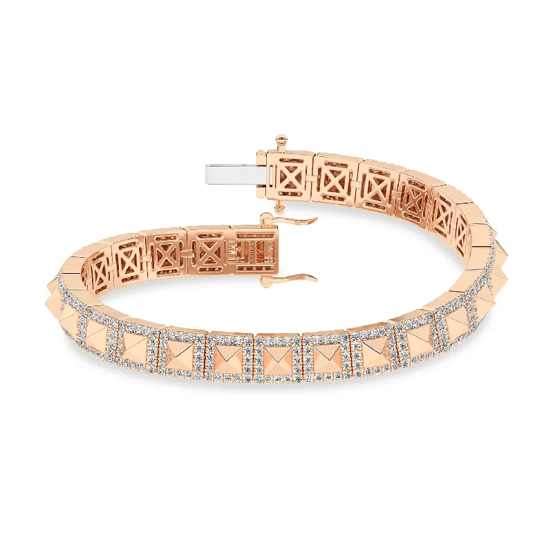 sterling silver angel wing pendant Pyramid Luxe Geometric Tennis Bracelet
