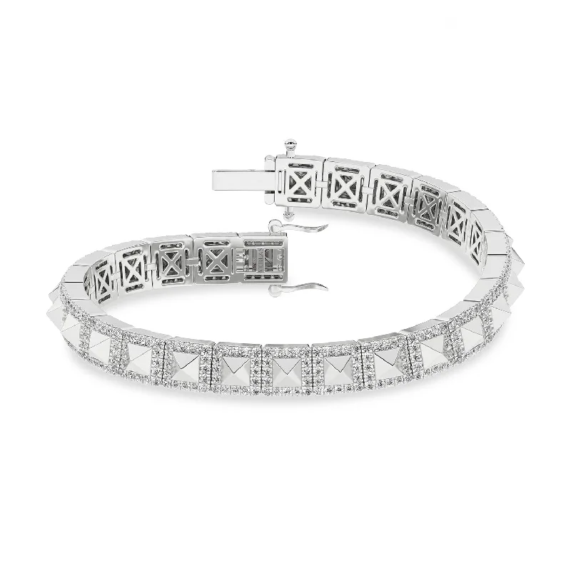 double-layered choker necklace Pyramid Luxe Geometric Tennis Bracelet