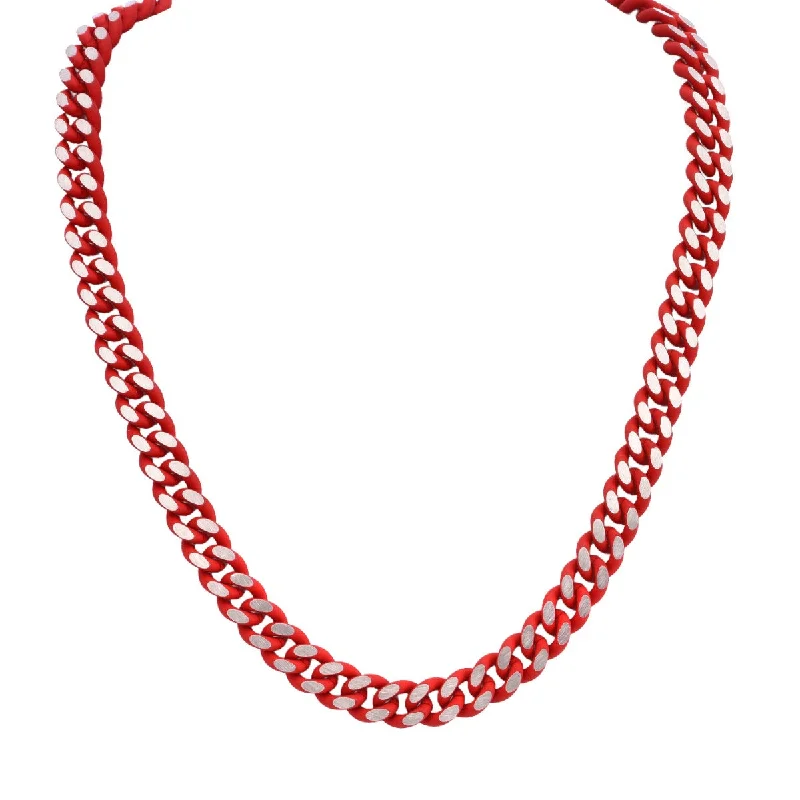 adjustable minimalist wave bracelet Red Enamel Coated Stainless Steel 24-inch 9.5MM Curb Chain adjustable minimalist wave bracelet Red Enamel Coated Stainless Steel 24-inch 9.5MM Curb Chain