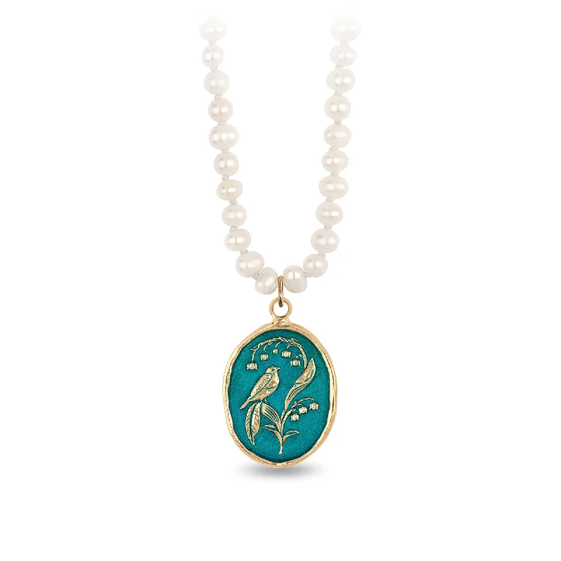 cubic zirconia eternity necklace Return to Happiness 14K Gold Talisman On Knotted Freshwater Pearl Necklace - True Colors