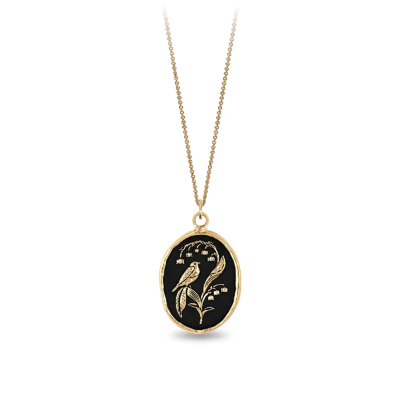 rose gold initial pendant necklace Return to Happiness 14K Gold Talisman