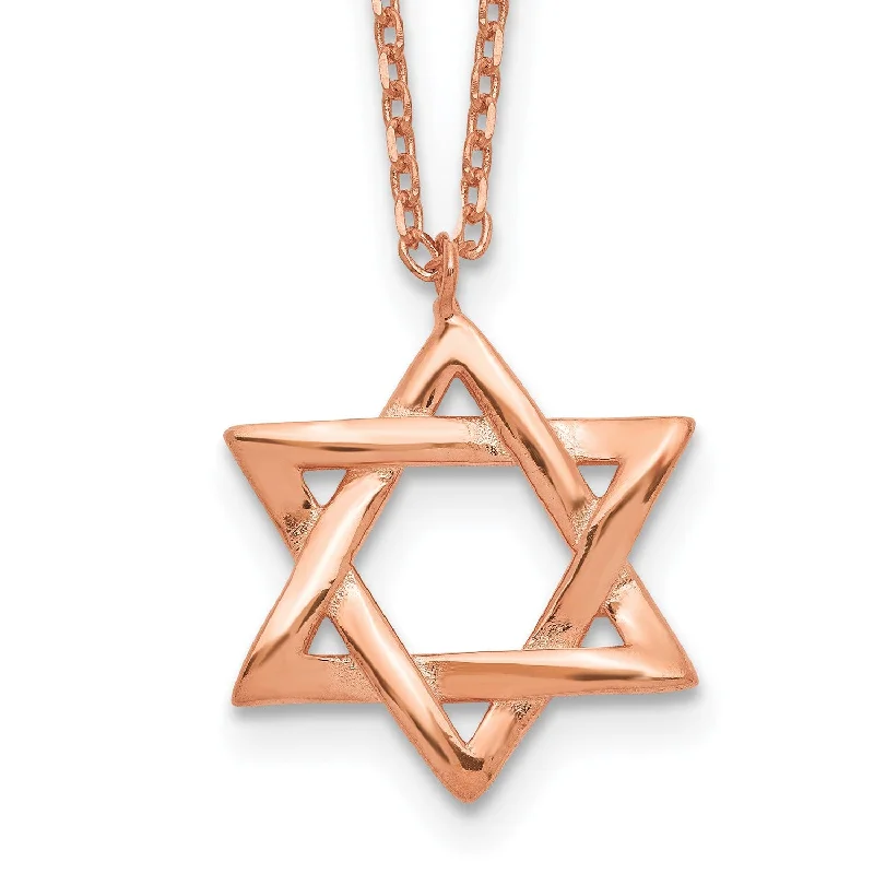 natural turquoise ring handmade Rose Gold Plated Sterling Silver 16.5-inch Star Of David Necklace