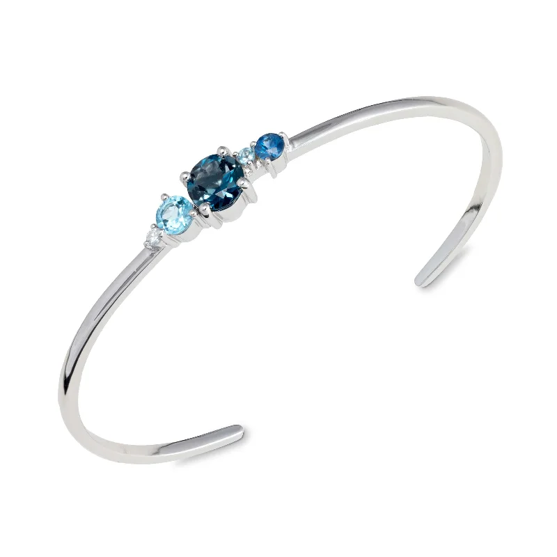 vintage rose gold engagement ring Shades of Blue Open Cuff Bracelet, Sterling Silver vintage rose gold engagement ring Shades of Blue Open Cuff Bracelet, Sterling Silver