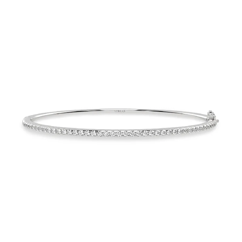 classic silver pearl earrings Signature Diamond Bangle