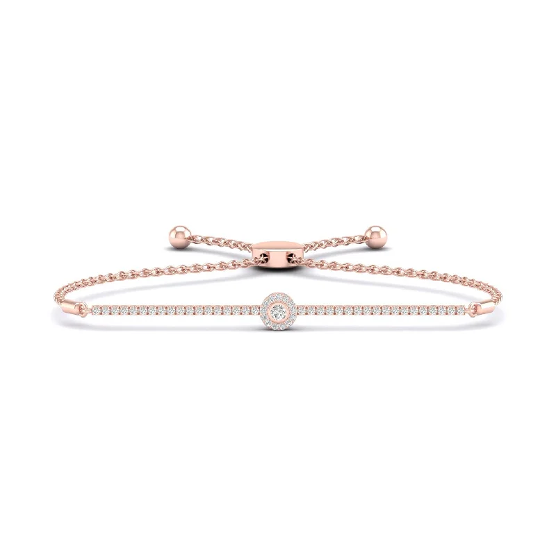 sterling silver lotus ring Signature Round Halo Bolo Bracelet