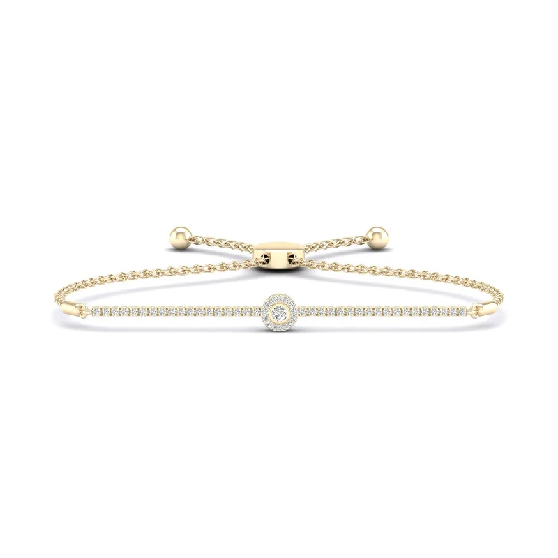 thin gold wire earrings Signature Round Halo Bolo Bracelet
