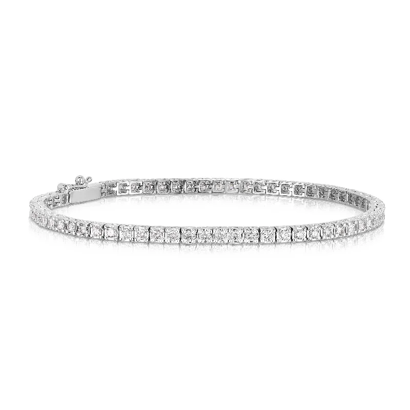 real jade jadeite bangle Square Box Link Diamond Tennis Bracelet, 14K White Gold