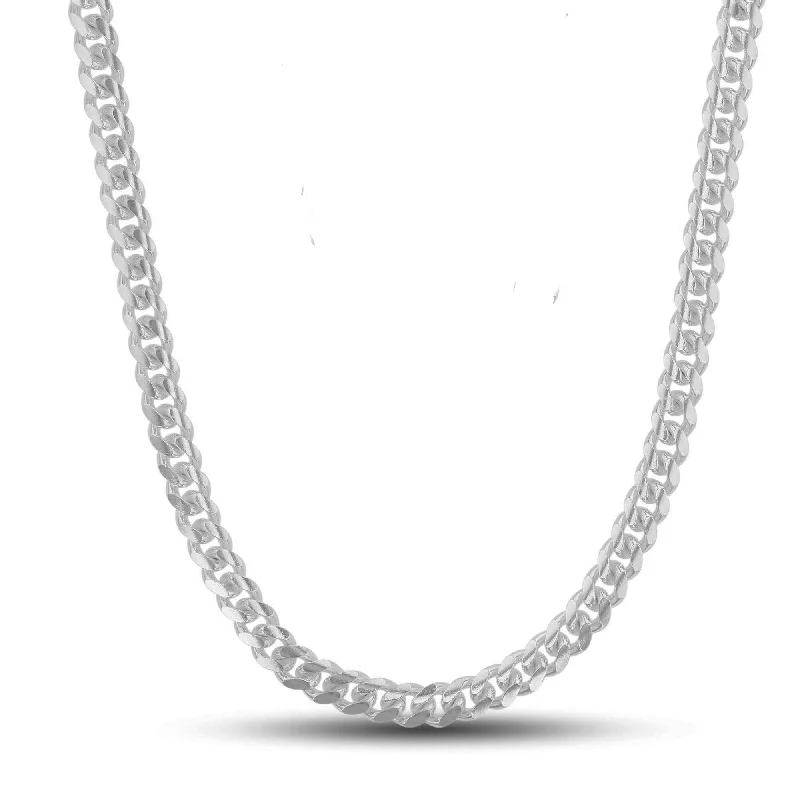 emerald-cut engagement ring halo Sterling Silver 24-inch 6.25MM Miami Cuban Link Chain
