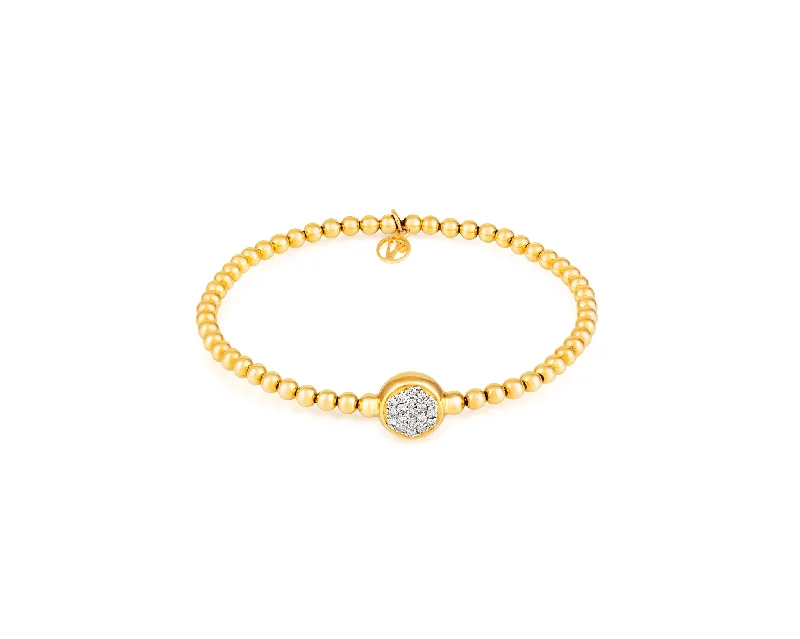 celestial star charm bracelet Stirata Pave Gold Stretch Bracelet