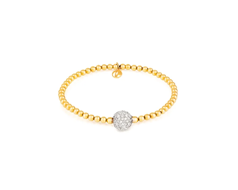 chunky gold chain necklace Stirata Gold Diamond Ball Bracelet