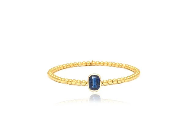 personalized name ring Stirata Kyanite Stetch Bracelet