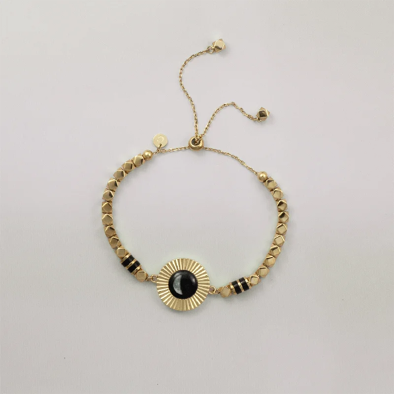 custom name necklace gold Sunlit Moon Bracelet