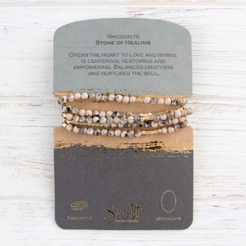 minimalist horseshoe necklace gold Scout Rhodonite Wrap Bracelet & Necklace