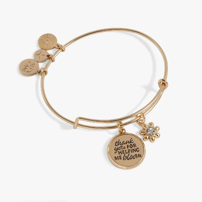 handcrafted gemstone toe ring 'Thank You For Helping Me Bloom' Charm Bangle
