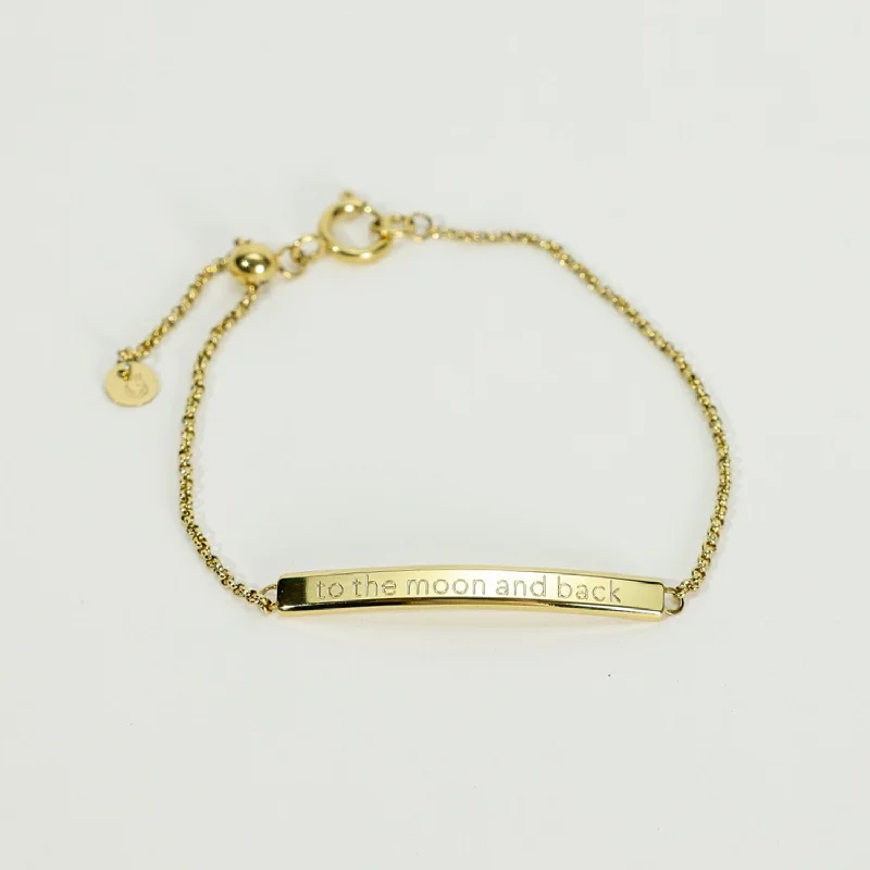 silver wave ring dainty The “To the Moon and Back” Bar Bracelet in Gold