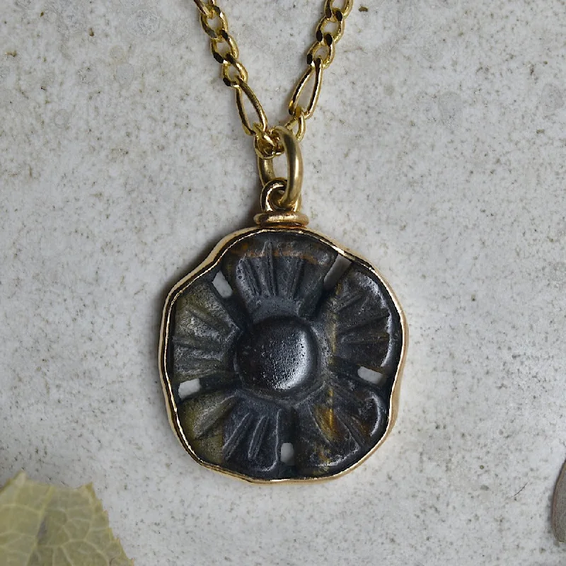 sterling silver arrow ring Tiger's Eye Flower Necklace