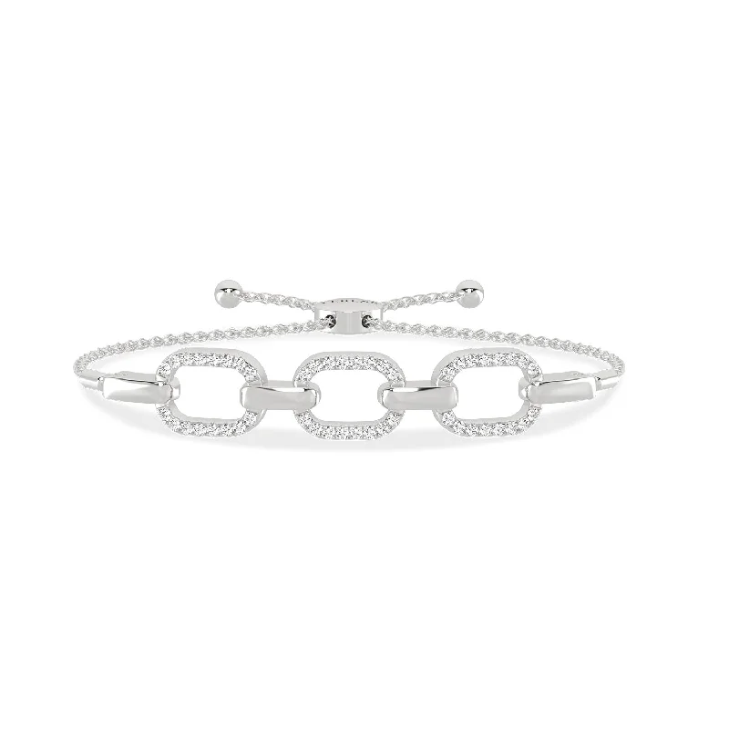 heart-shaped promise ring sterling silver Together Forever 3-Gold Diamond Links Bolo Bracelet