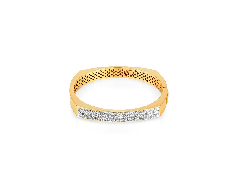 personalized couple’s bracelet engraved Toulouse Bangle. 8.3 mm 1.63 carat diamond