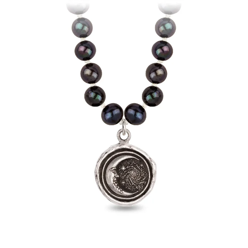 gemstone stacking rings colorful Trust the Universe Freshwater Pearl Necklace