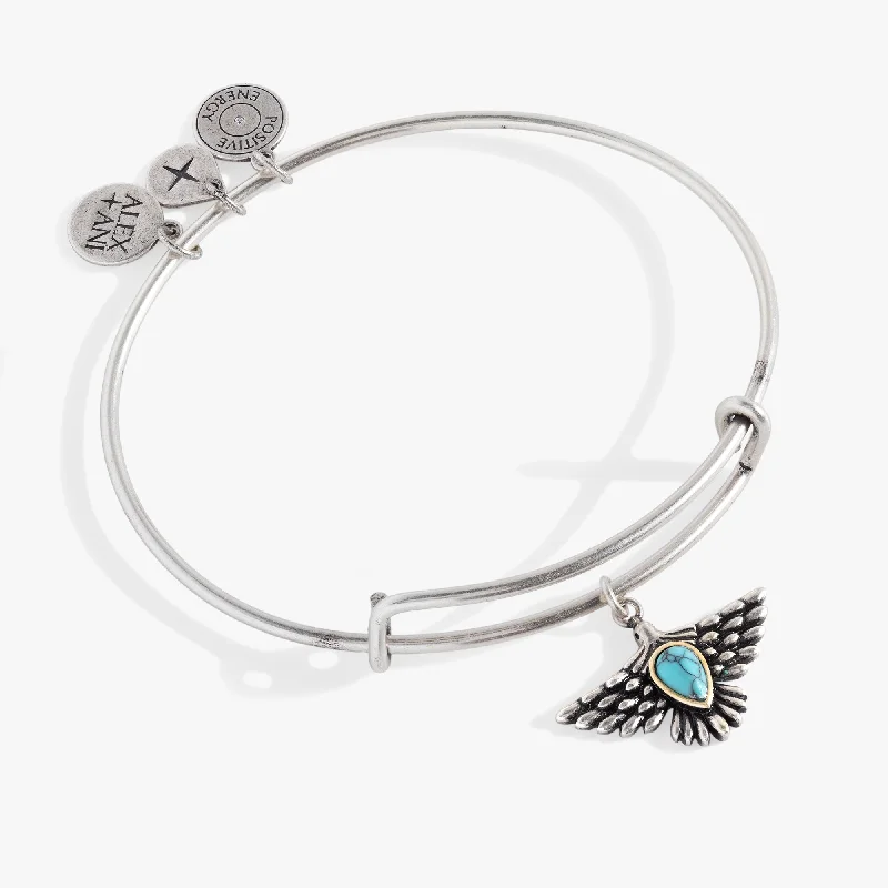 real diamond eternity band Turquoise Eagle Charm Bangle