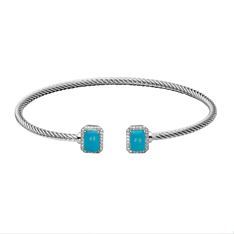 vintage diamond pendant necklace Twist Design Cuff with Turqouise Ends, Sterling Silver vintage diamond pendant necklace Twist Design Cuff with Turqouise Ends, Sterling Silver