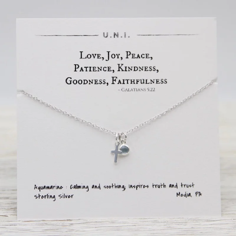 adjustable gemstone choker Love, Joy, Peace, Patience, Kindness, Goodness, Faithfulness Cross Necklace