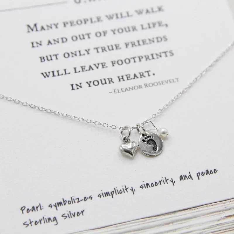 hypoallergenic earrings for sensitive ears Only True Friends Will Leave Footprints in Your Heart
