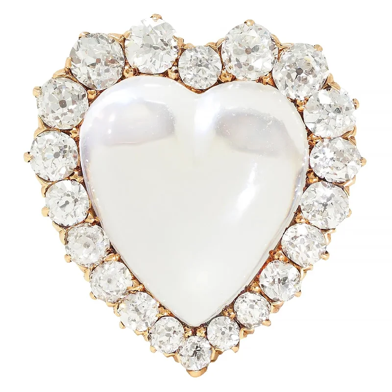 modern geometric drop earrings Victorian 1.63 CTW Diamond Moonstone 14 Karat Gold Antique Heart Halo Pendant Brooch