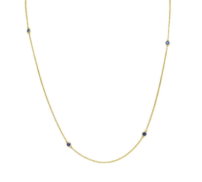 gold-plated snake chain bracelet Victorian 2.10 CTW Sapphire 14 Karat Yellow Gold Antique Station Chain Necklace