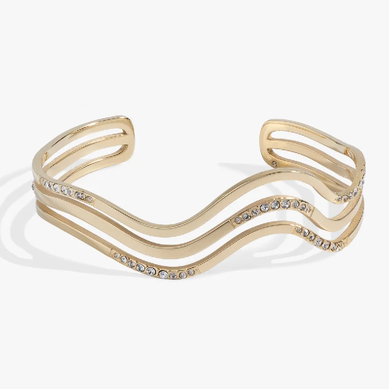 hammered gold signet ring Waves of Transformation Cuff Bracelet
