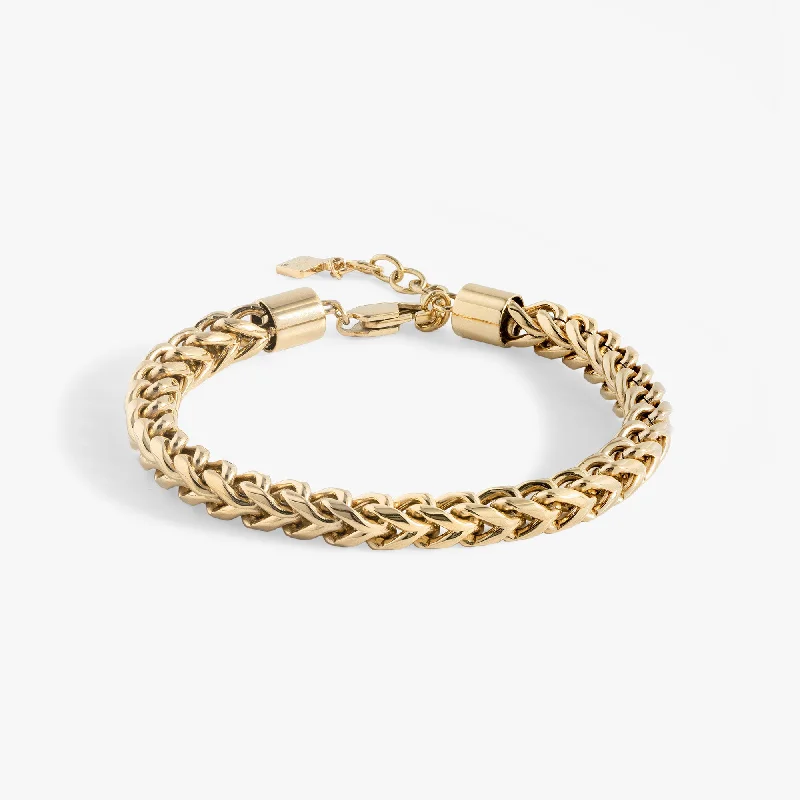handcrafted crystal quartz ring Adjustable Wheat Chain Bracelet