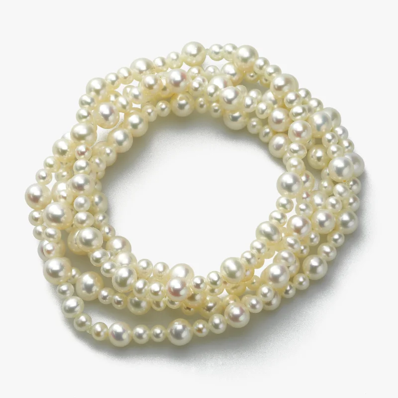elegant art deco necklace White Freshwater Cultured Pearl Bracelet, Set of 5