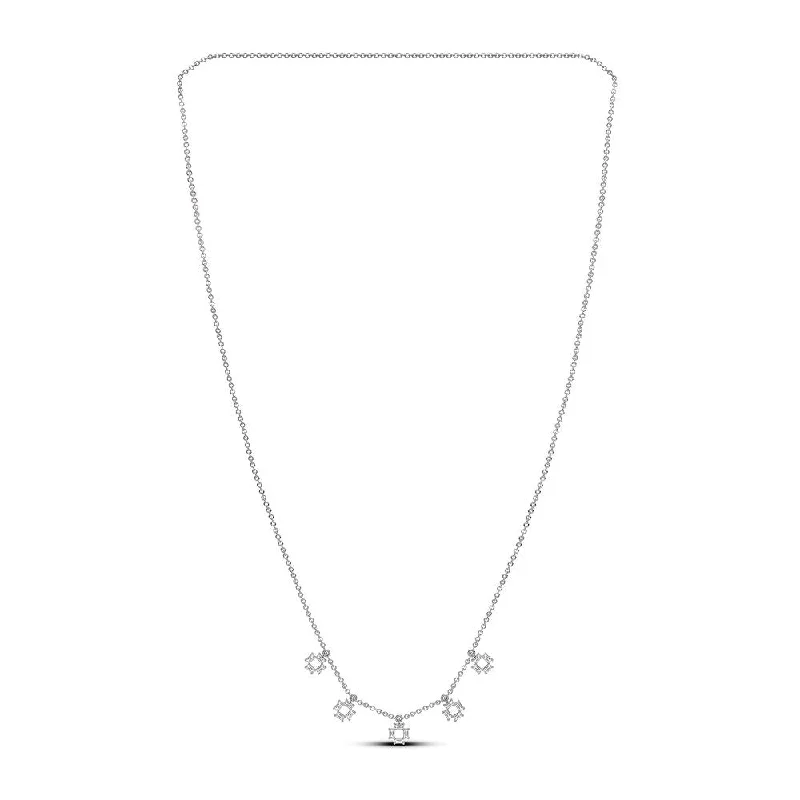 dainty cherry blossom ring 14K 0.28CT Diamond Necklace
