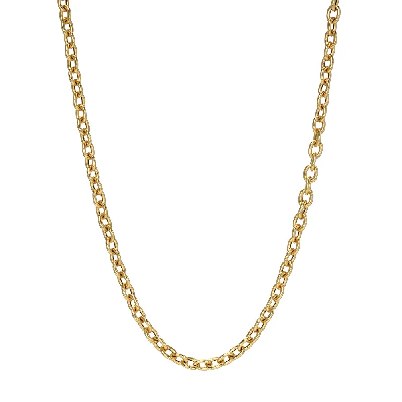 handcrafted gold stud earrings 16" Large Hollow Rolo Chain