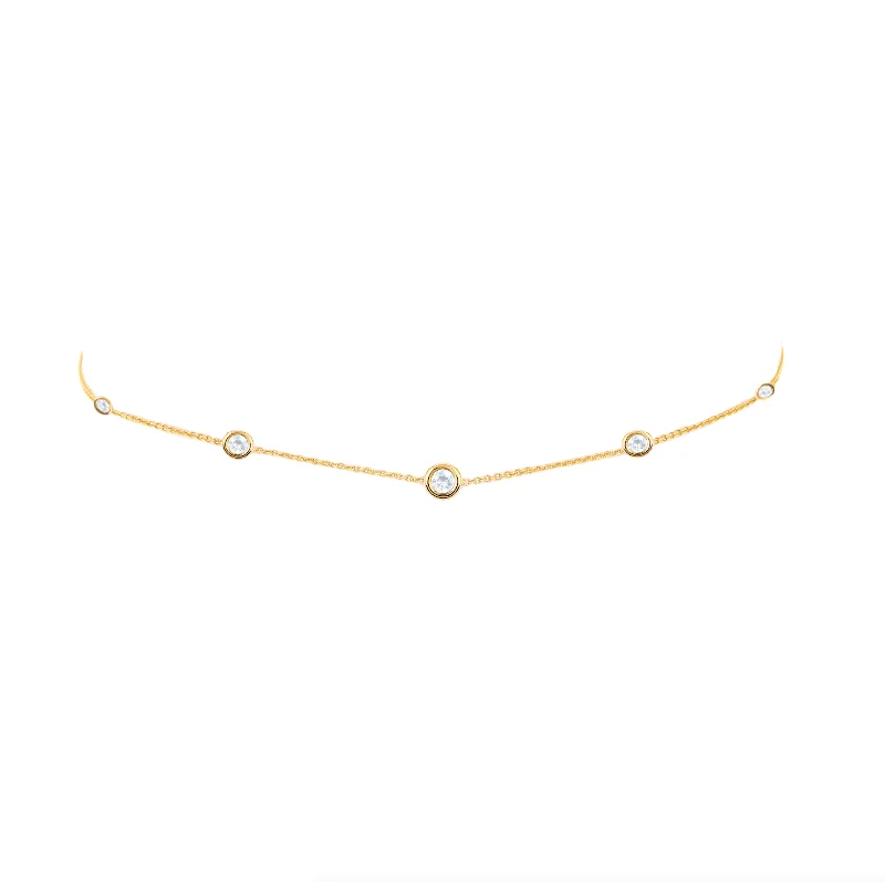 custom initial pendant necklace 5 Moonstone Orbit Bezel Choker