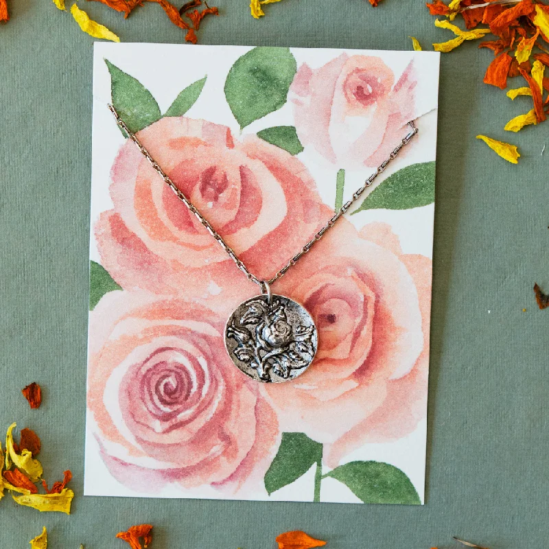 handmade coin pendant necklace 65 Roses Necklace - benefiting the Cystic Fibrosis Foundation