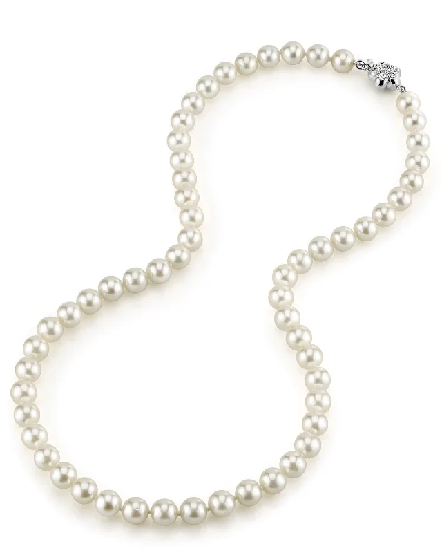 unique emerald green ring White Japanese Akoya Pearl Necklace, 7.0-7.5mm - AA+ Quality unique emerald green ring White Japanese Akoya Pearl Necklace, 7.0-7.5mm - AA+ Quality