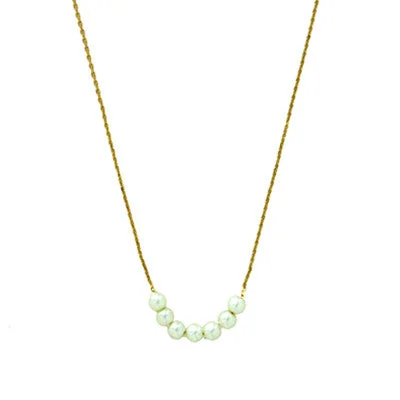 minimalist diamond stud earrings 7 Tiny Pearls Necklace