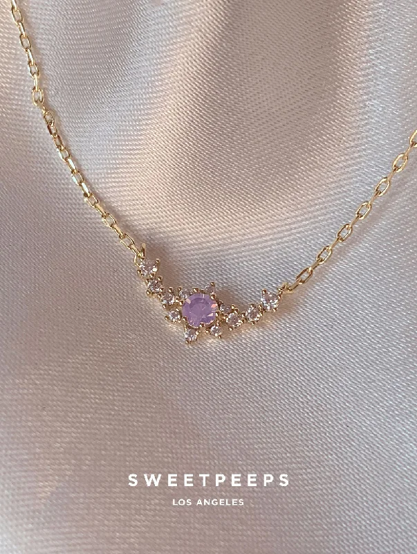 celestial sunburst necklace gold Amethyst Starburst Necklace