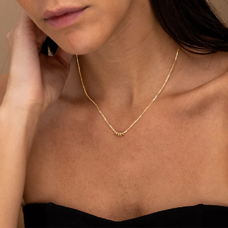 personalized hand-stamped bar ring Sisi Gold Necklace