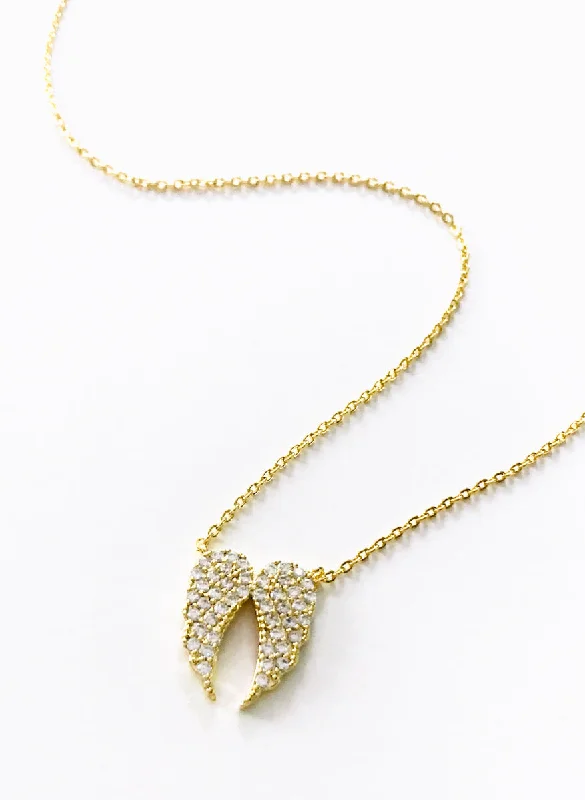 wedding band with diamonds Angel Wings Necklace