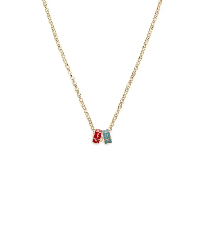 men’s titanium ring with diamonds Aqua & Red I Love U : Fine Belcher Necklace